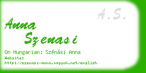 anna szenasi business card